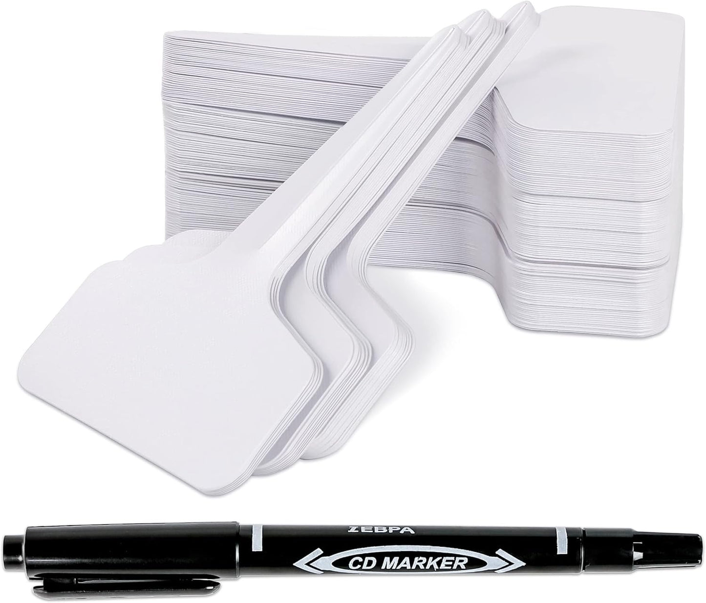 Plant Labels 200Pcs 4 InchT-Type Plant Name Tags Garden Seed Labels Markers Plastic Tag for Outdoor Waterproof Plant Label Stakes with Permanent Marking Pen