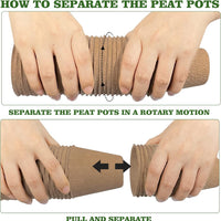 40Pcs 3.15 Inch Peat Pots, Biodegradable Eco-Friendly Round Plant Seedling Starters Kit, Seed Germination Trays with 10 Plant Labels for Flower Vegetable Tomato Saplings & Herb Seed Germination