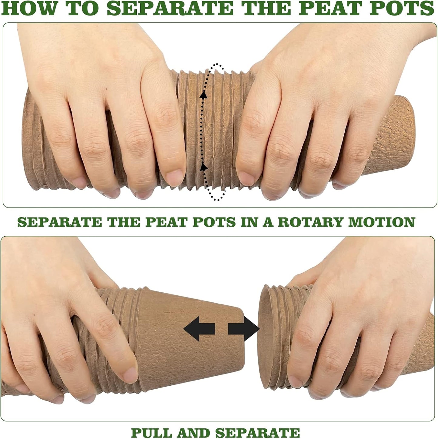 40Pcs 3.15 Inch Peat Pots, Biodegradable Eco-Friendly Round Plant Seedling Starters Kit, Seed Germination Trays with 10 Plant Labels for Flower Vegetable Tomato Saplings & Herb Seed Germination