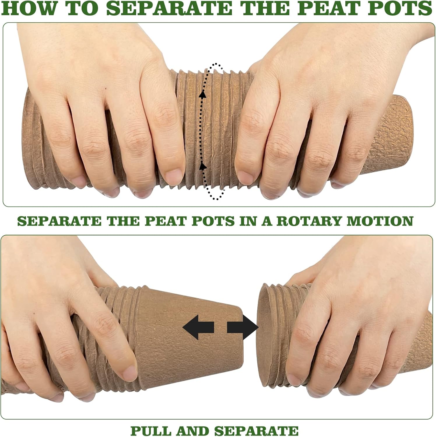 40Pcs 3.15 Inch Peat Pots, Biodegradable Eco-Friendly Round Plant Seedling Starters Kit, Seed Germination Trays with 10 Plant Labels for Flower Vegetable Tomato Saplings & Herb Seed Germination