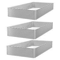 OZMSHF 3 Pack Raised Beds for Gardening, Corrugated Galvanized Steel Raised Garden Bed, Outdoor Metal Above Ground Garden Bed for Vegetables and Flowers-36x18Inch
