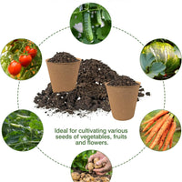 40Pcs 3.15 Inch Peat Pots, Biodegradable Eco-Friendly Round Plant Seedling Starters Kit, Seed Germination Trays with 10 Plant Labels for Flower Vegetable Tomato Saplings & Herb Seed Germination