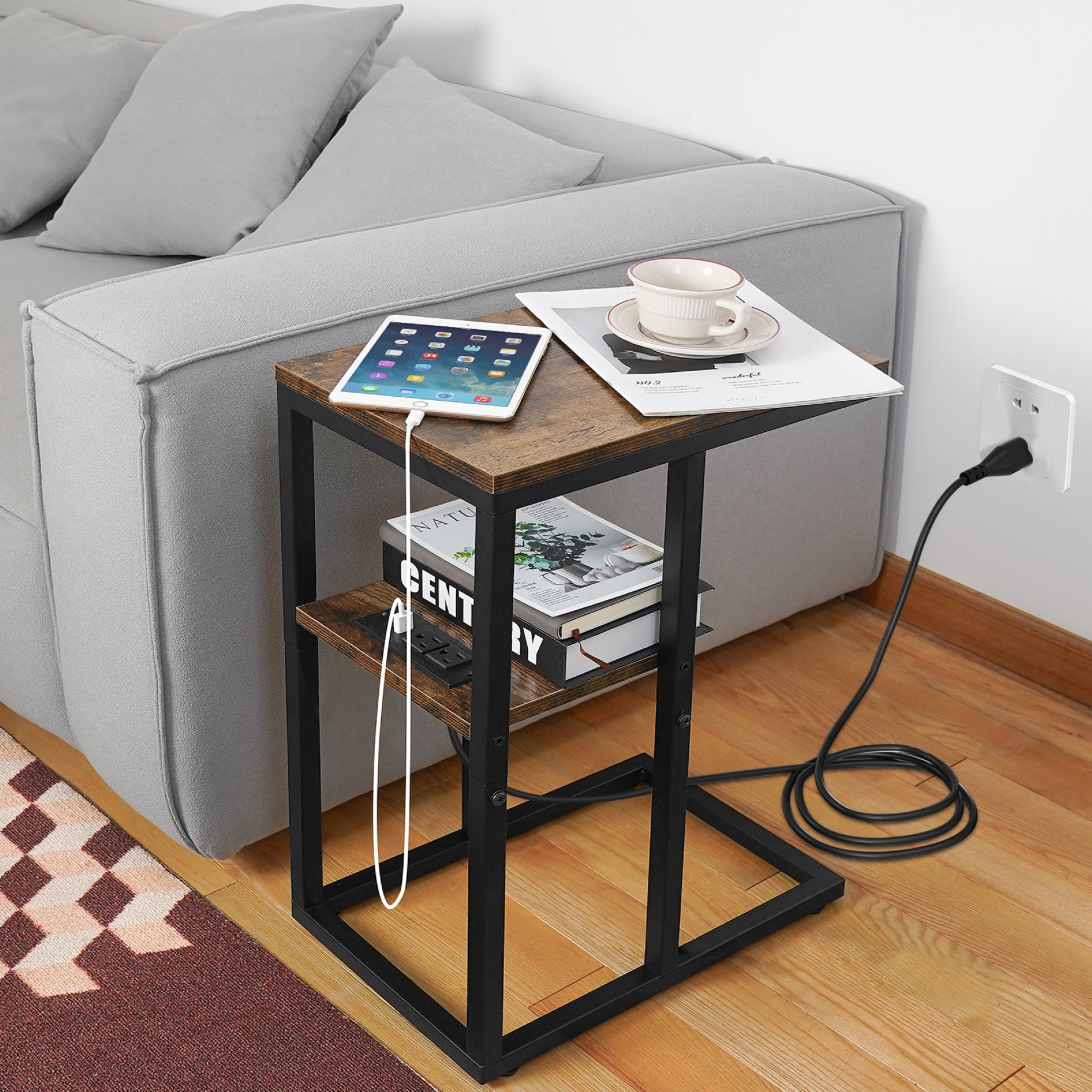 C Shaped End Table 