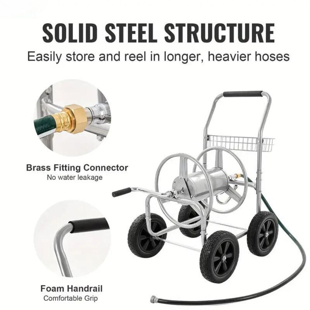 Heavy Duty Metal Garden Hose Reel Cart