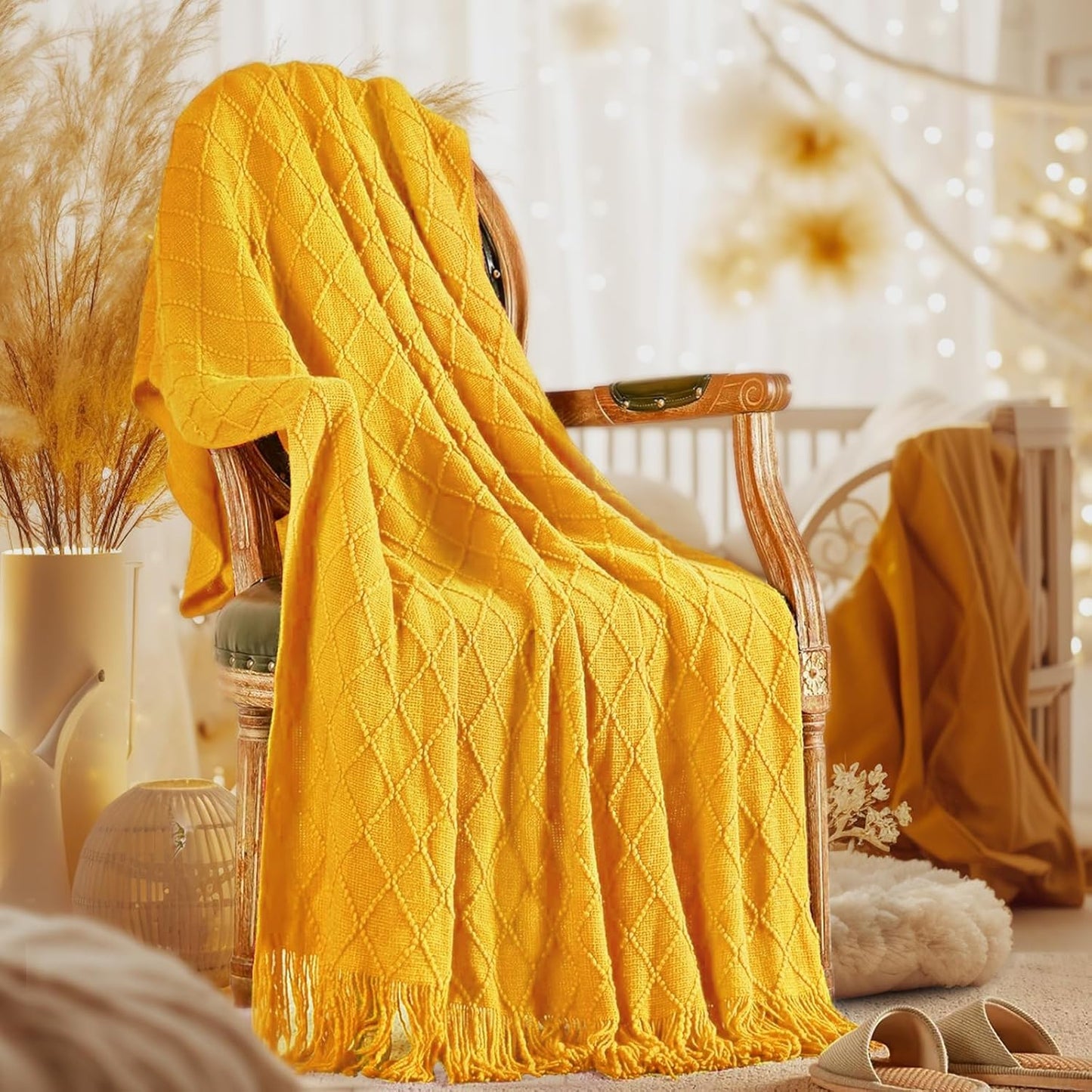 Cable Knit Throw Blanket
