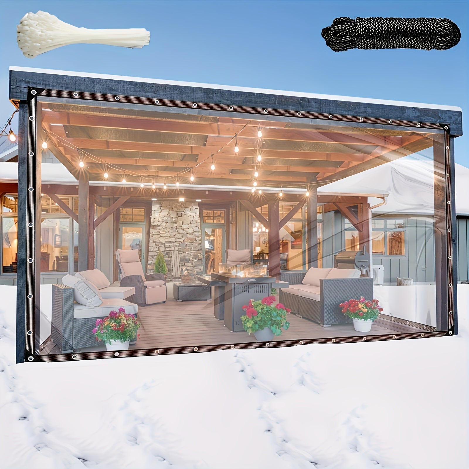 Heavy-Duty Clear Vinyl Tarp