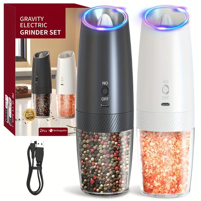 Electric Salt and Pepper Grinder Set