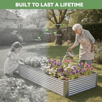 OZMSHF 3 Pack Raised Beds for Gardening, Corrugated Galvanized Steel Raised Garden Bed, Outdoor Metal Above Ground Garden Bed for Vegetables and Flowers-36x18Inch
