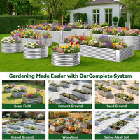 OZMSHF 3 Pack Raised Beds for Gardening, Corrugated Galvanized Steel Raised Garden Bed, Outdoor Metal Above Ground Garden Bed for Vegetables and Flowers-36x18Inch