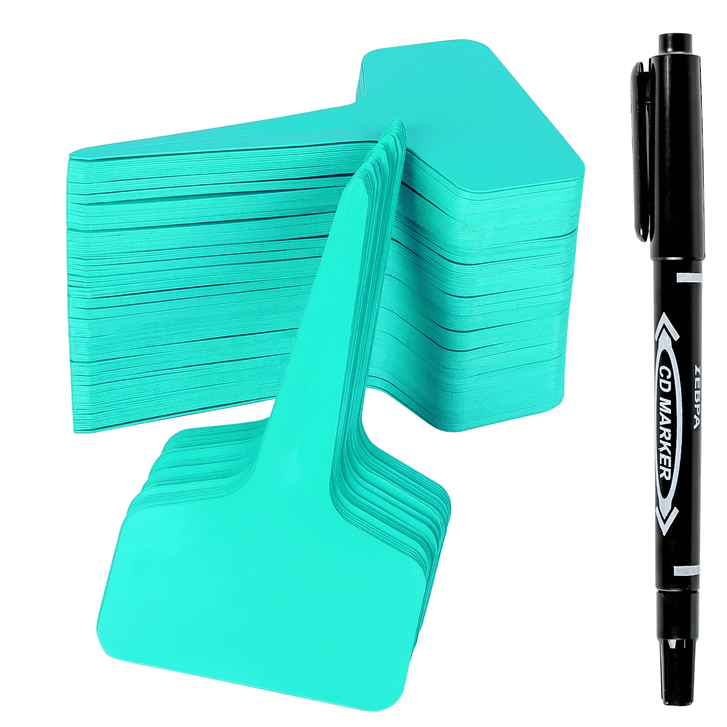 Plant Labels 200Pcs 4 InchT-Type Plant Name Tags Garden Seed Labels Markers Plastic Tag for Outdoor Waterproof Plant Label Stakes with Permanent Marking Pen
