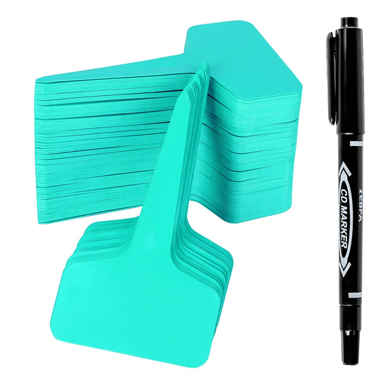 Plant Labels 200Pcs 4 InchT-Type Plant Name Tags Garden Seed Labels Markers Plastic Tag for Outdoor Waterproof Plant Label Stakes with Permanent Marking Pen