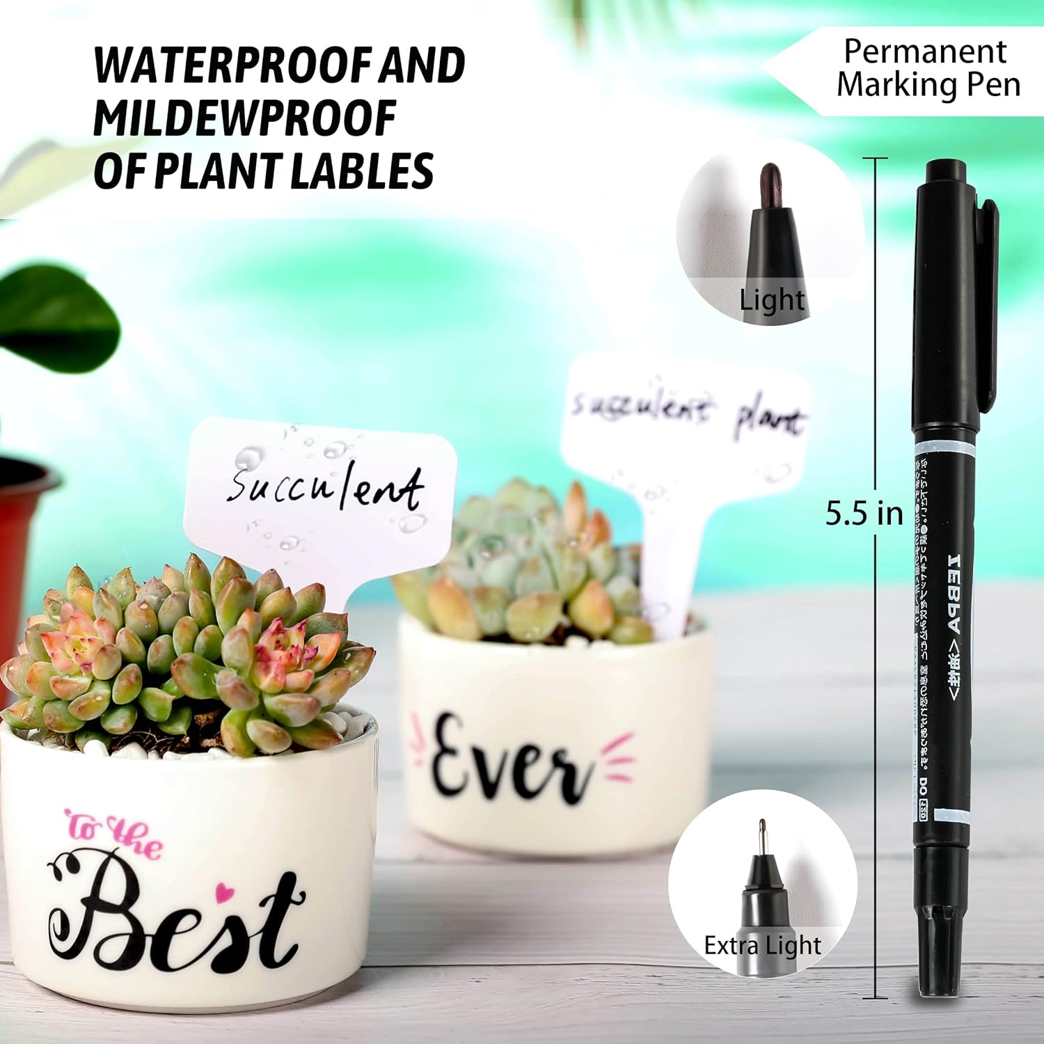 Plant Labels 200Pcs 4 InchT-Type Plant Name Tags Garden Seed Labels Markers Plastic Tag for Outdoor Waterproof Plant Label Stakes with Permanent Marking Pen