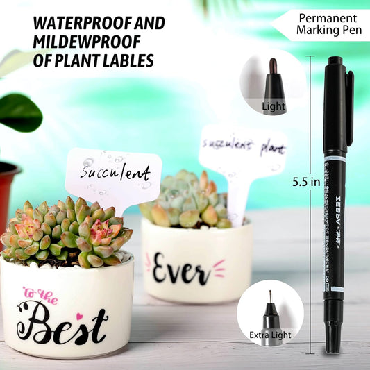 Plant Labels 200Pcs 4 InchT-Type Plant Name Tags Garden Seed Labels Markers Plastic Tag for Outdoor Waterproof Plant Label Stakes with Permanent Marking Pen