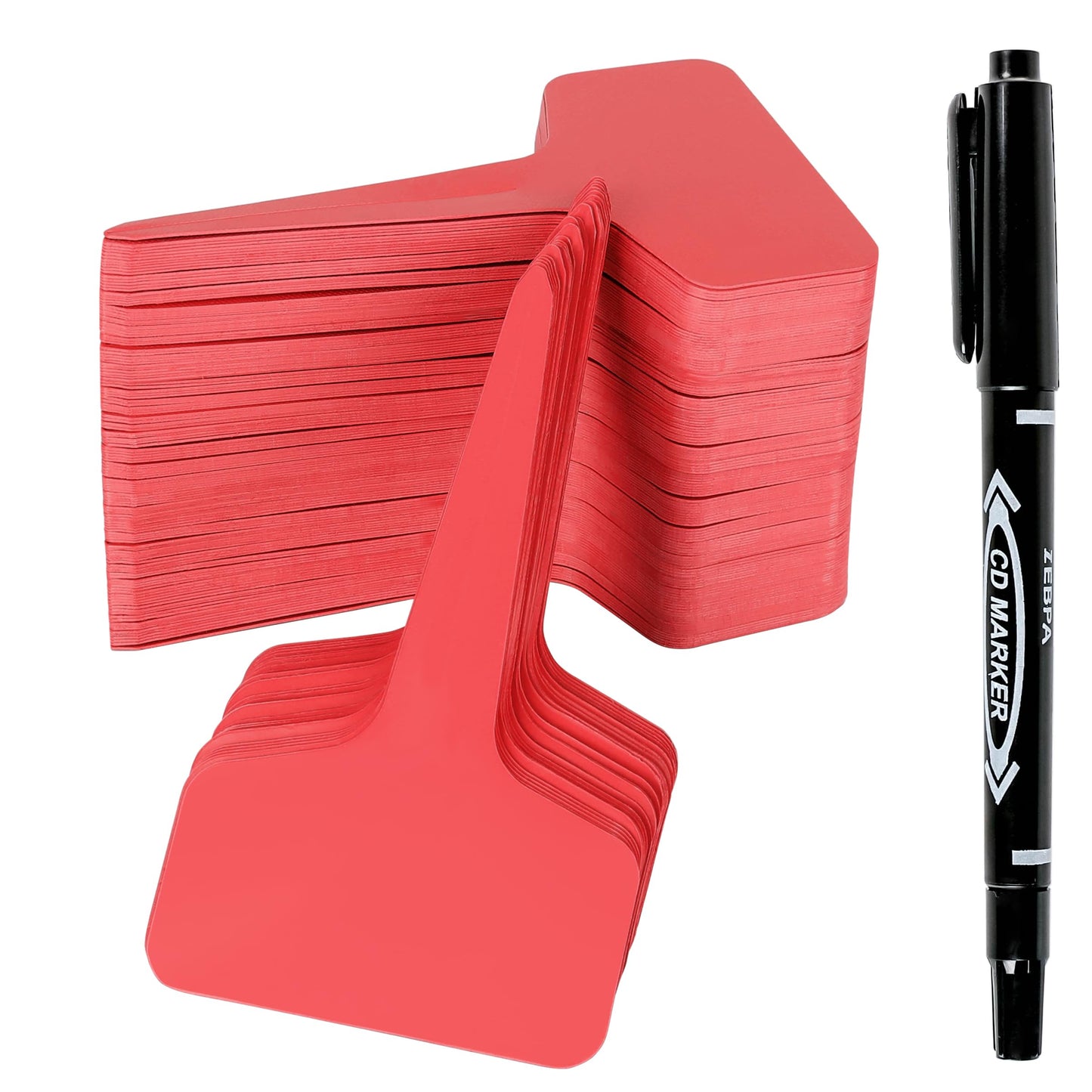 Plant Labels 200Pcs 4 InchT-Type Plant Name Tags Garden Seed Labels Markers Plastic Tag for Outdoor Waterproof Plant Label Stakes with Permanent Marking Pen