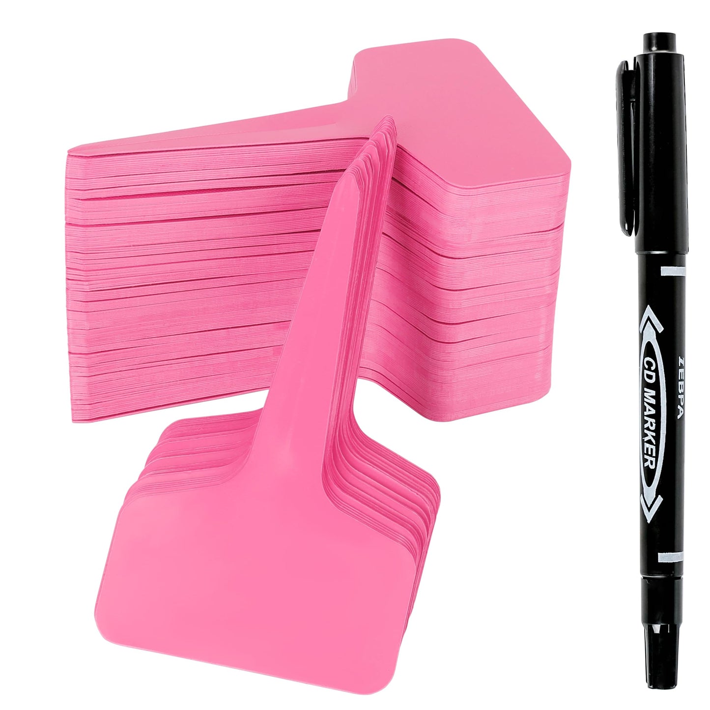 Plant Labels 200Pcs 4 InchT-Type Plant Name Tags Garden Seed Labels Markers Plastic Tag for Outdoor Waterproof Plant Label Stakes with Permanent Marking Pen