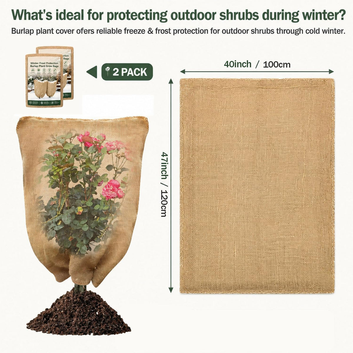 Frost Cloth for Plants | Burlap Winter Plant Cover