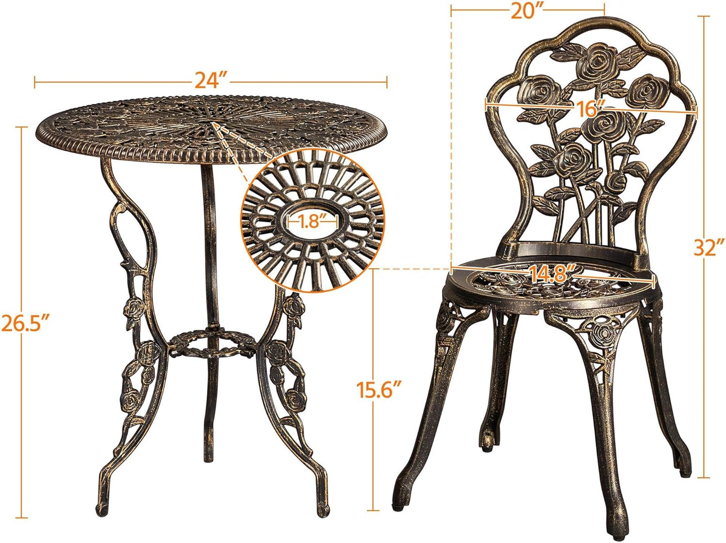 Wrought Iron Garden Table Set