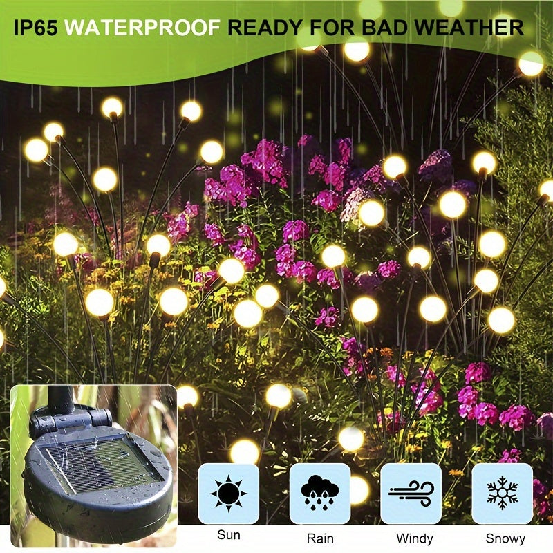 32 LED Firefly Solar Lights for Garden | RGB Garden Lights