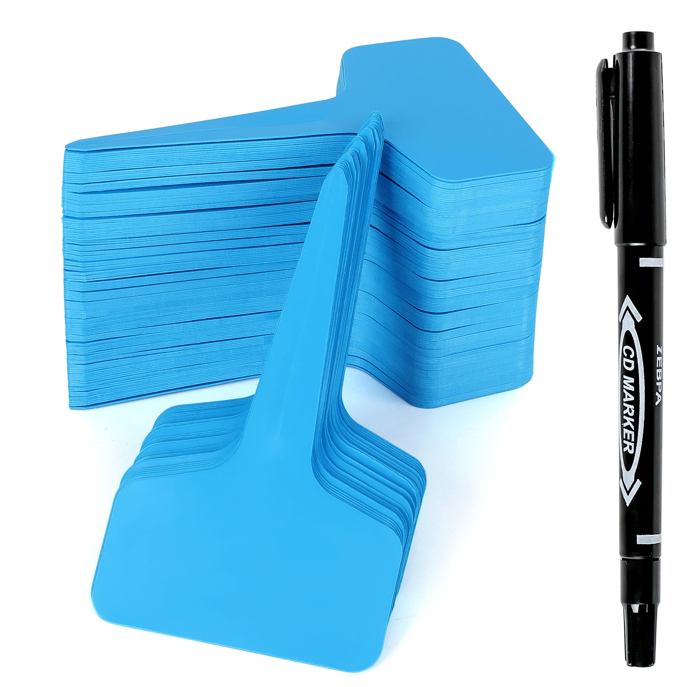 Plant Labels 200Pcs 4 InchT-Type Plant Name Tags Garden Seed Labels Markers Plastic Tag for Outdoor Waterproof Plant Label Stakes with Permanent Marking Pen