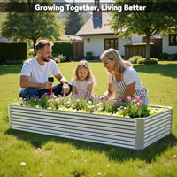 OZMSHF 3 Pack Raised Beds for Gardening, Corrugated Galvanized Steel Raised Garden Bed, Outdoor Metal Above Ground Garden Bed for Vegetables and Flowers-36x18Inch