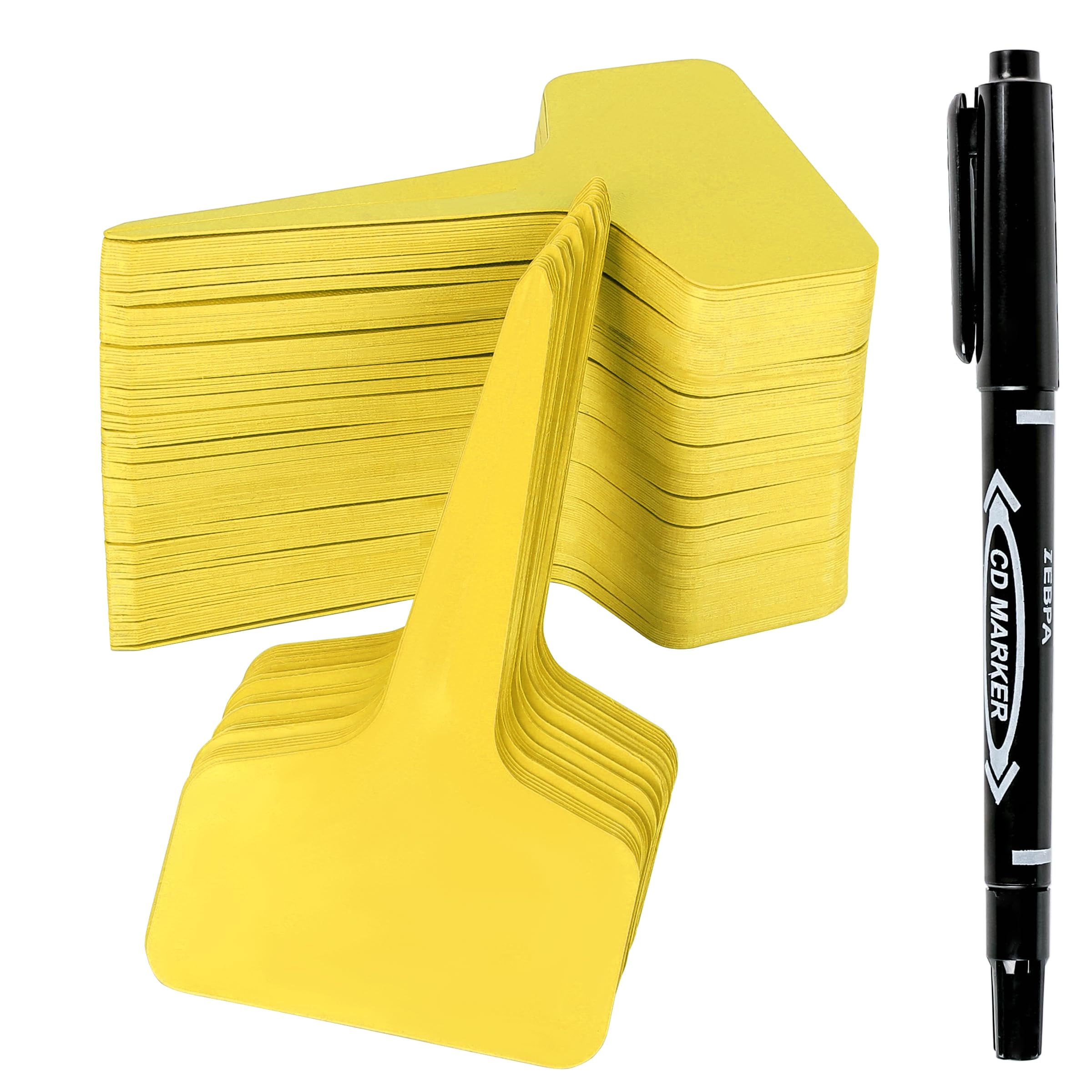Plant Labels 200Pcs 4 InchT-Type Plant Name Tags Garden Seed Labels Markers Plastic Tag for Outdoor Waterproof Plant Label Stakes with Permanent Marking Pen