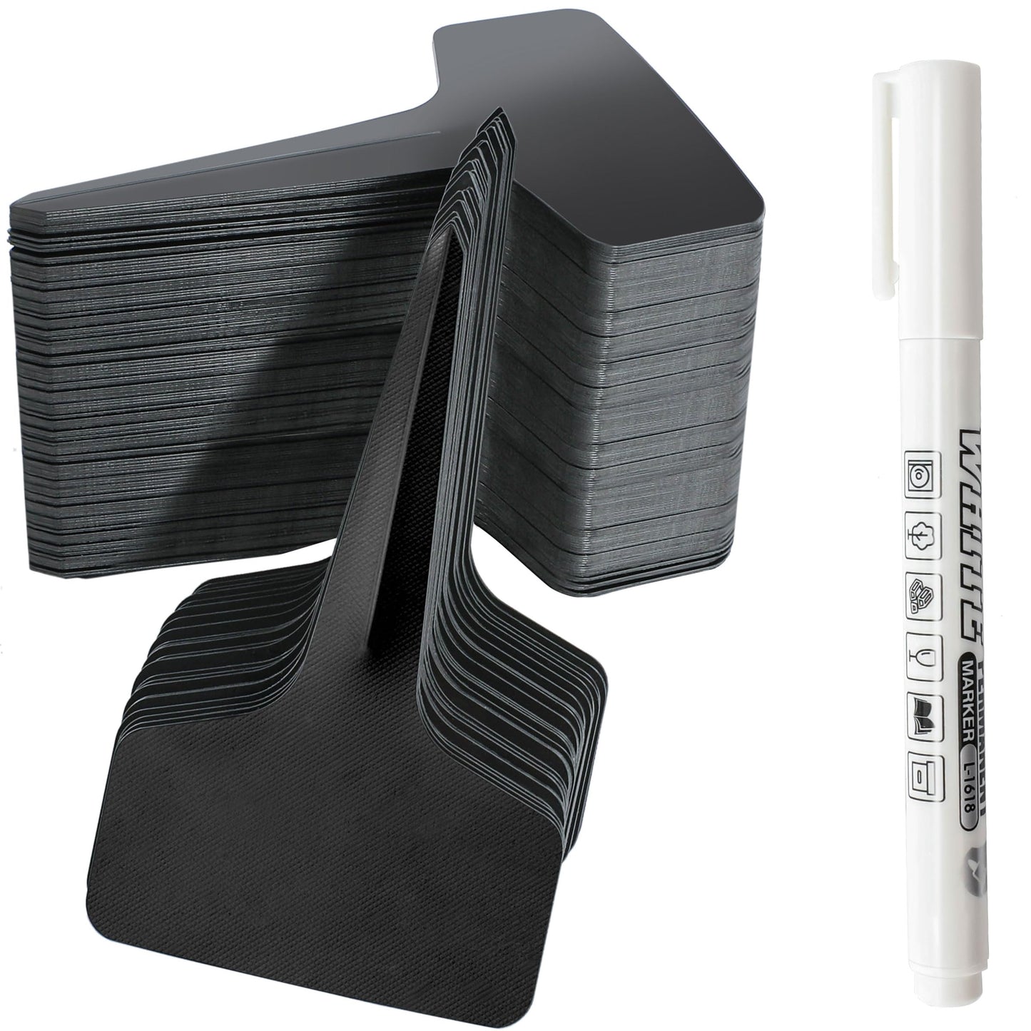 Plant Labels 200Pcs 4 InchT-Type Plant Name Tags Garden Seed Labels Markers Plastic Tag for Outdoor Waterproof Plant Label Stakes with Permanent Marking Pen