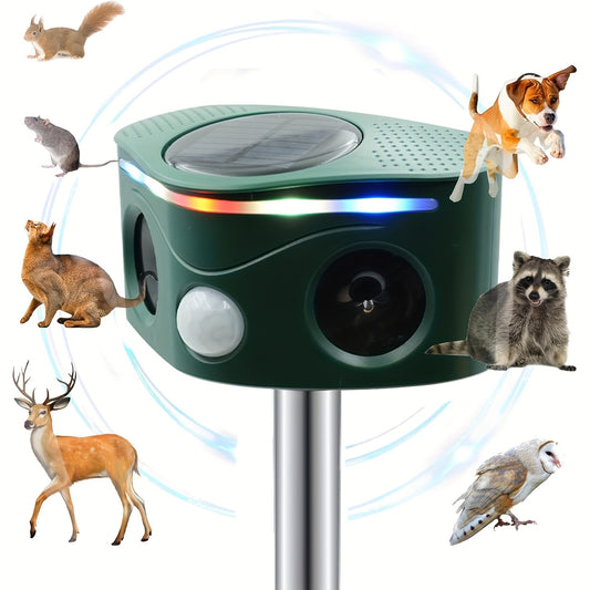 2 Pcs Solar-Powered Animal Repellent for Gardens