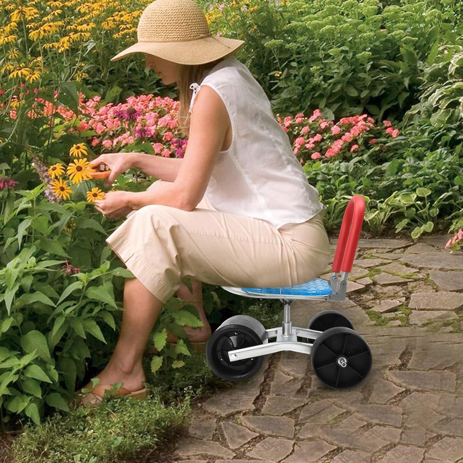 Garden Seat With Wheels