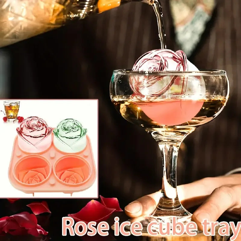 8 Packs Rose Ice Mold | Rose Silicone Ice Mold