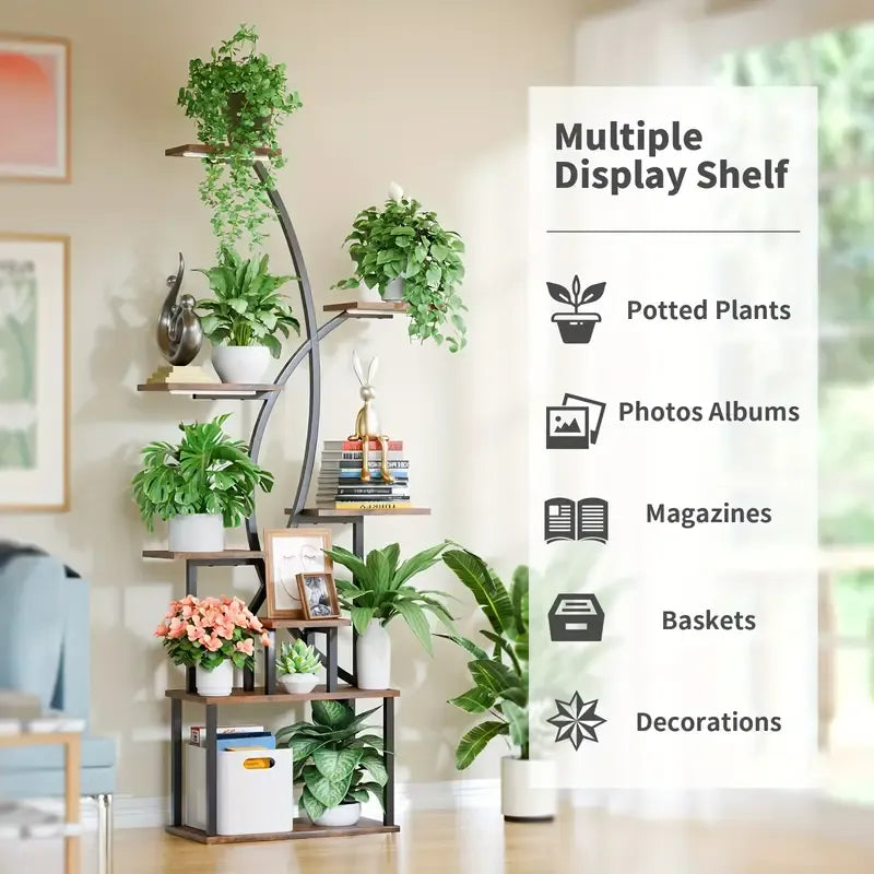 8 Tier Indoor Plant Stand with Grow Light