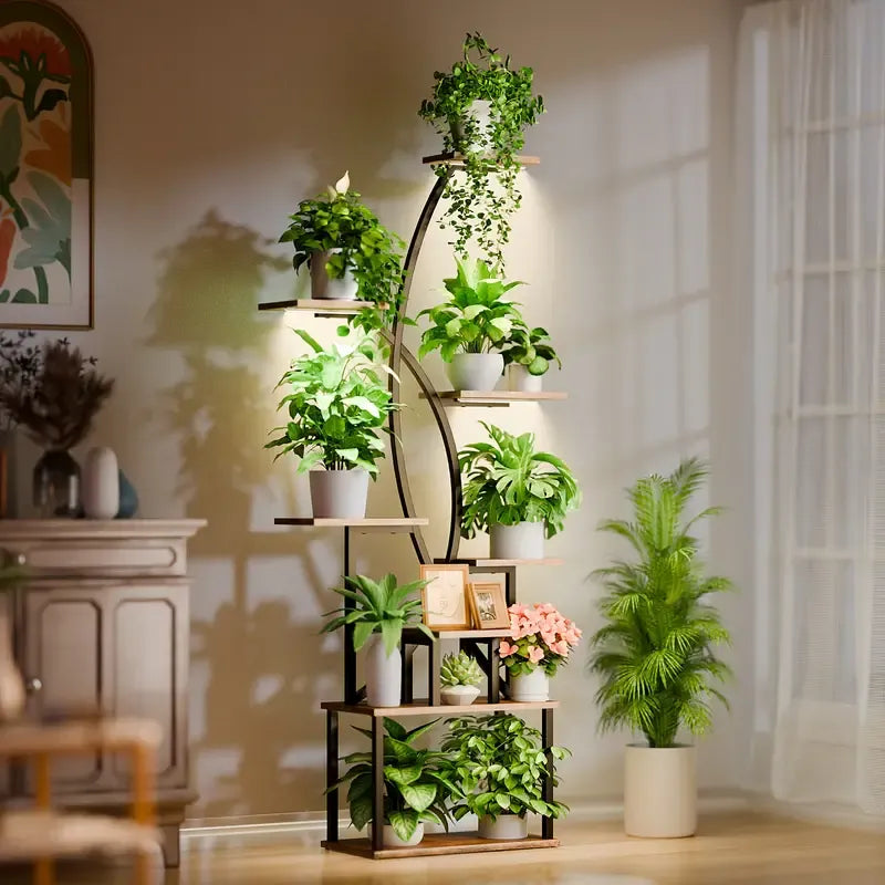 8 Tier Indoor Plant Stand with Grow Light