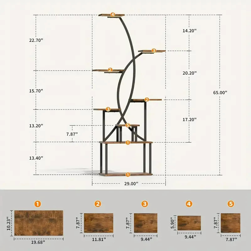 8 Tier Indoor Plant Stand with Grow Light