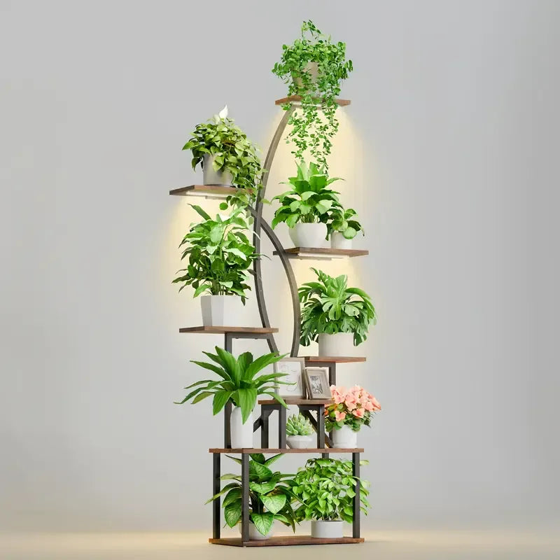 8 Tier Indoor Plant Stand with Grow Light