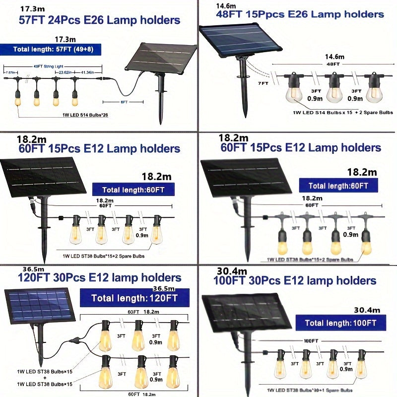 Outdoor Solar String Lights With Remote Control