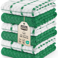 Utopia Towels - Kitchen Towels 12 Pack, 15 x 25 Inches, 100% Ring Spun Cotton Super Soft and Absorbent Linen Dish, Tea and Bar Towels Set, Black