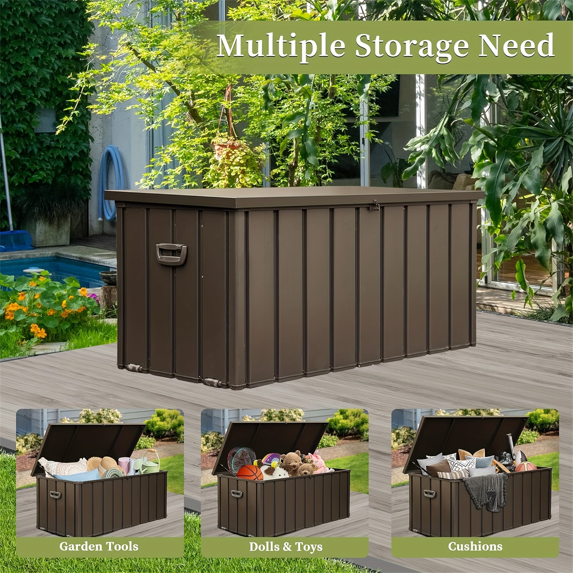 Metal Storage Box | Deck Storage Box Waterproof