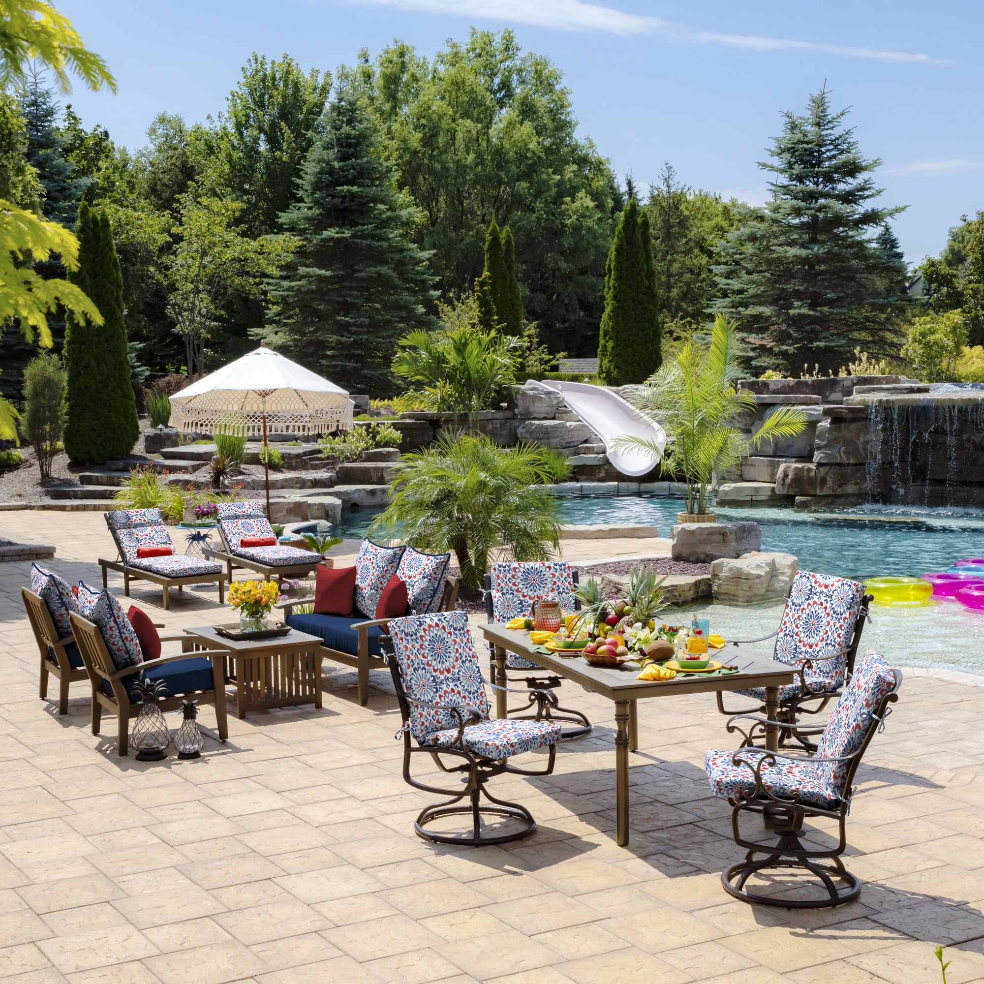 Water Repellent Outdoor Deep Seat Cushions Set 22 x 24