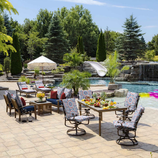 Water Repellent Outdoor Deep Seat Cushions Set 22 x 24