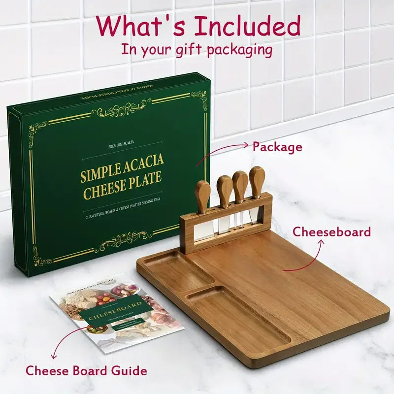 Acacia Charcuterie Board with Knife Holder