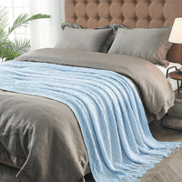 Cable Knit Throw Blanket with Tassel