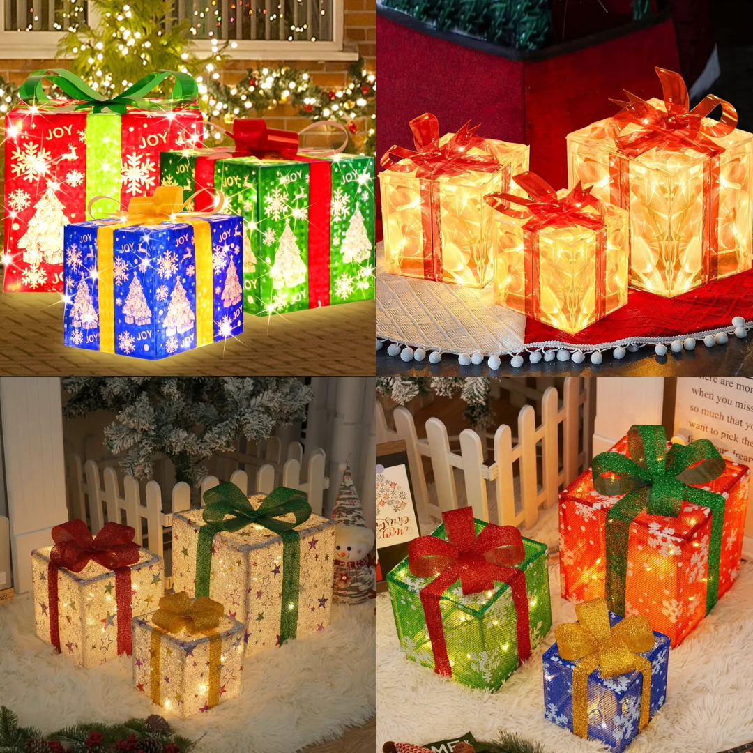 3 Pcs Christmas Gift Box Decor