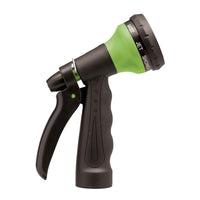 25' Green Coil Water Hose w/8-Pattern Plastic Nozzle