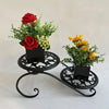 Decorative Metal Plant Stand White and Black