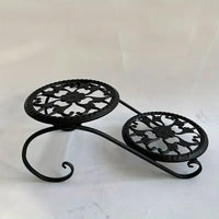 Decorative Metal Plant Stand White and Black