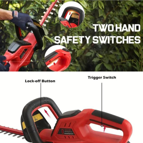20V Electric Hedge Trimmer with Battery & Fast Charger