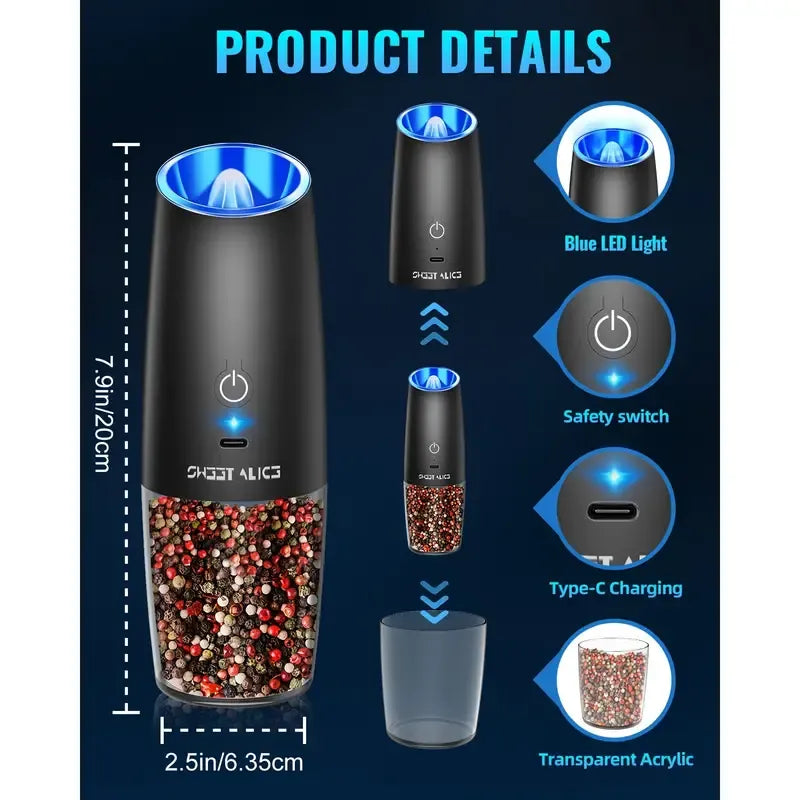 Electric Salt and Pepper Grinder Set