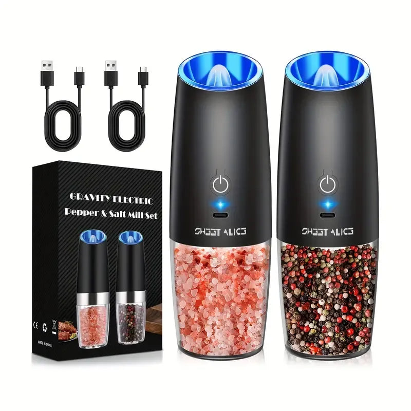 Electric Salt and Pepper Grinder Set