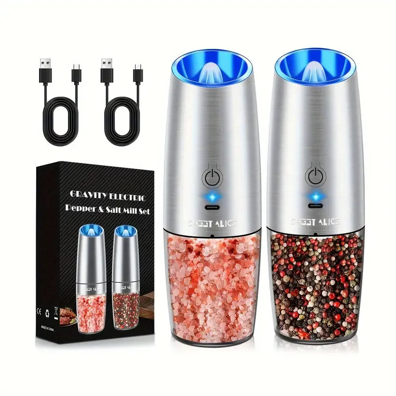 Electric Salt and Pepper Grinder Set