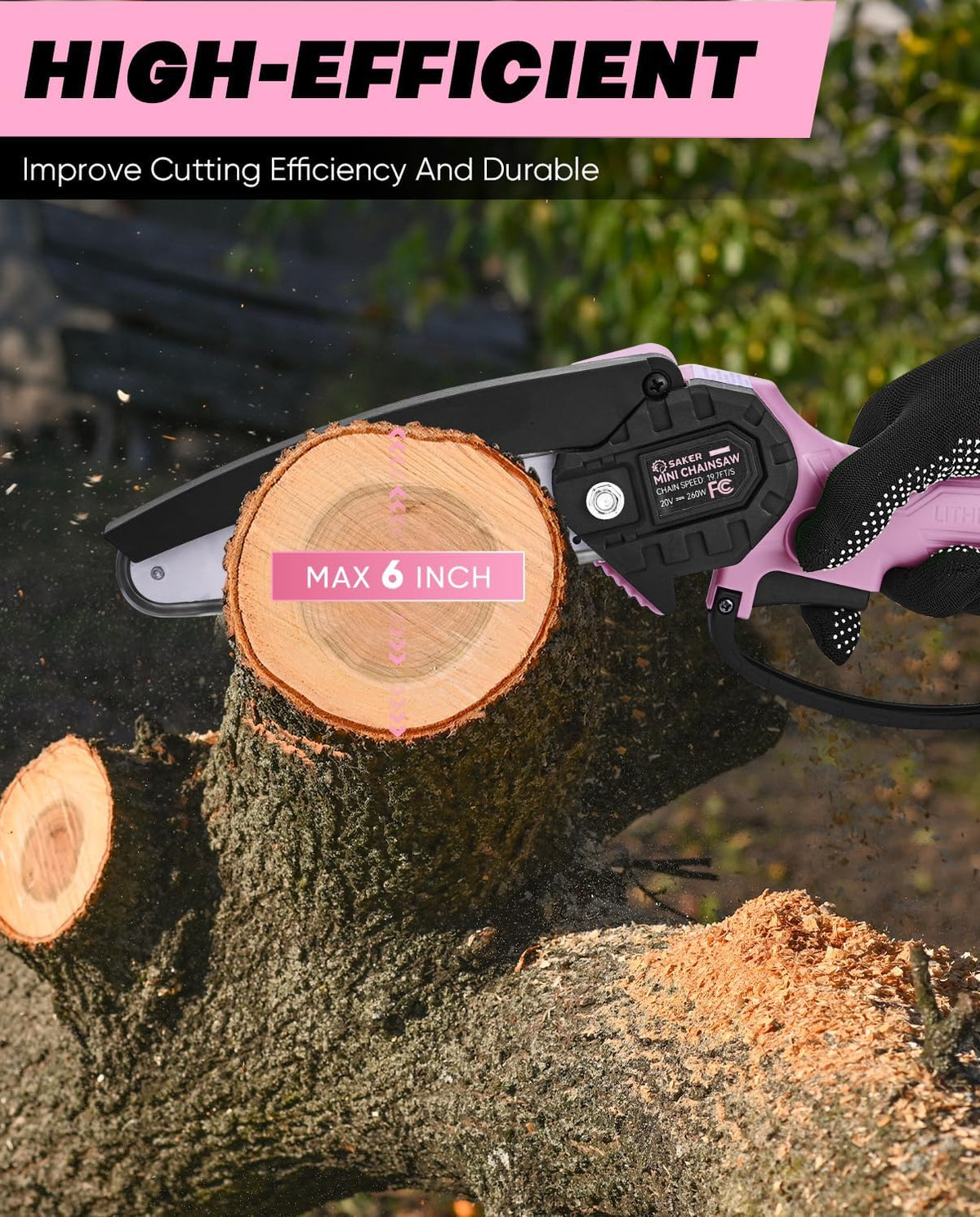 6-Inch Mini Electric Chainsaw Pink