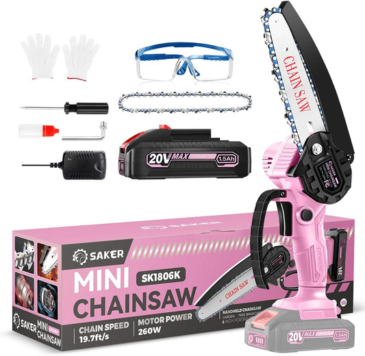 6-Inch Mini Electric Chainsaw Pink